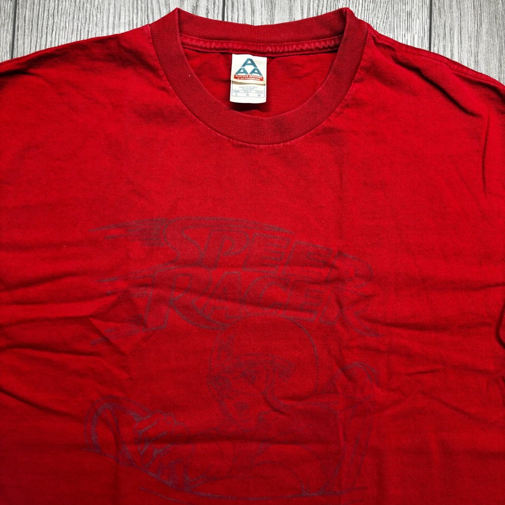 Vintage Speed Racer Y2K Alstyle Red Graphic T-Shirt Mens Large Anime Retro Rare